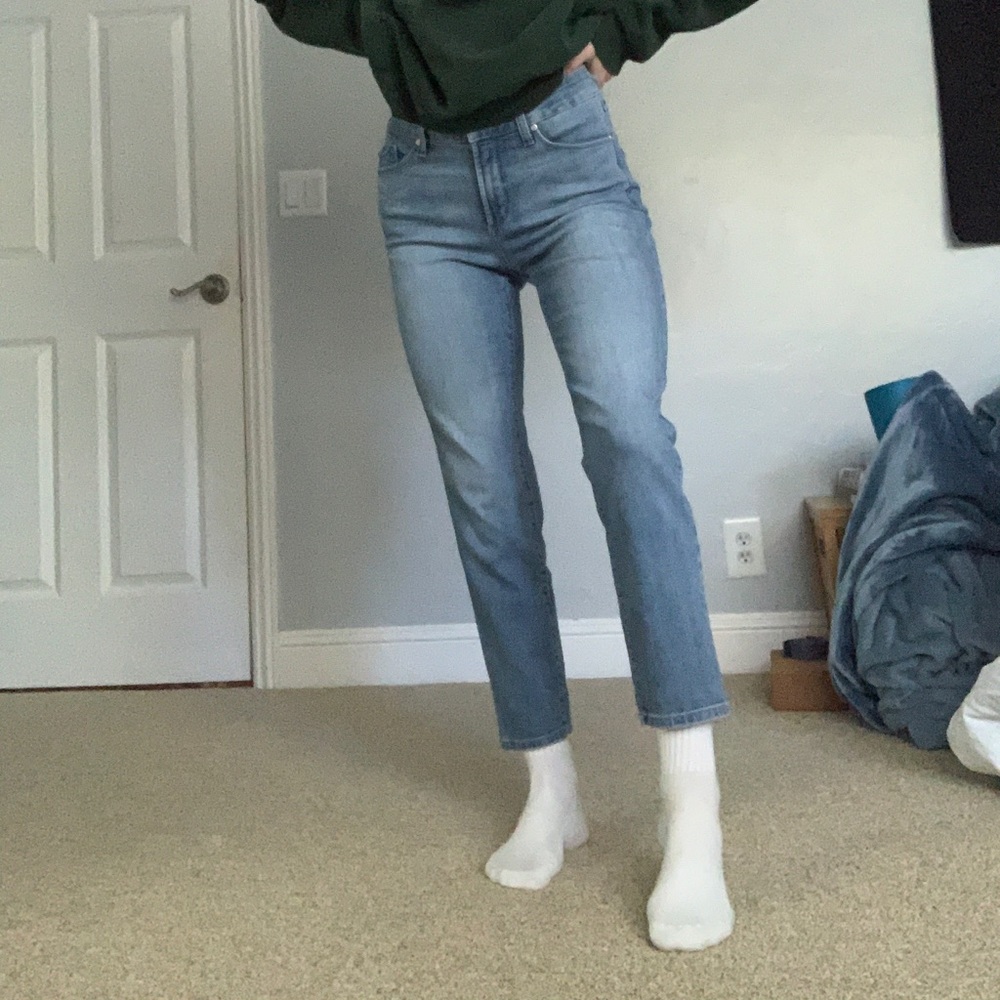 high waisted ankle cut jeans